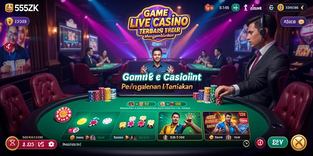 Tampilan gameplay Live Casino yang mendebarkan di 555ZK.