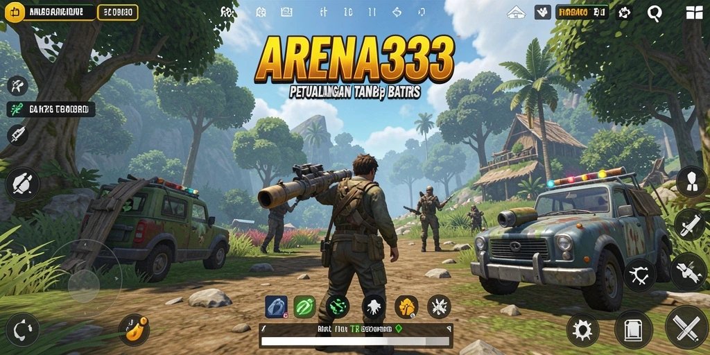 Screenshot ARENA333 menampilkan pengalaman bermain di dunia terbuka yang luas.