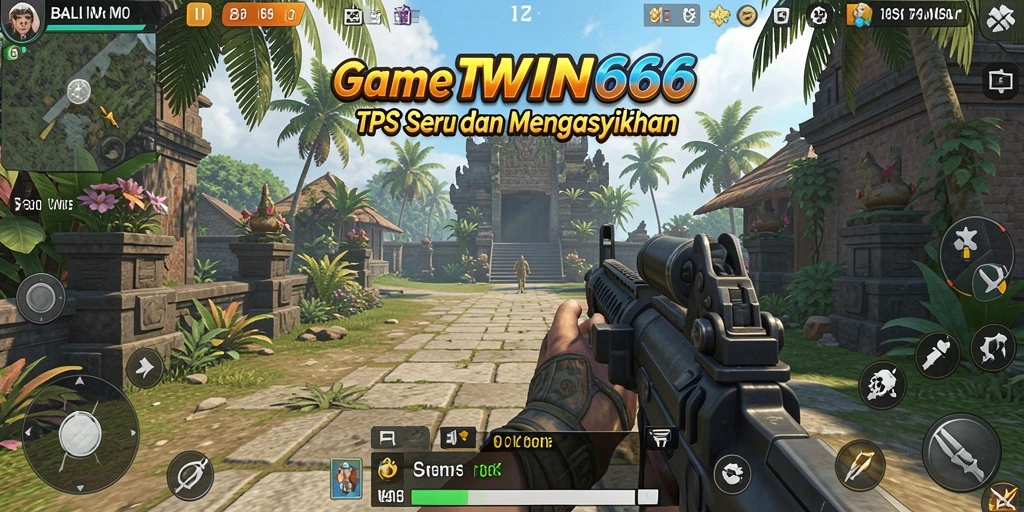 Screenshot gameplay BALIWIN66 menampilkan pertempuran intens di arena TPS.