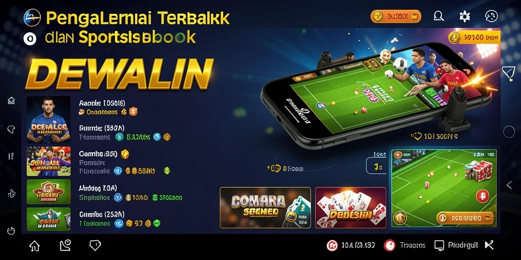 Tampilan antarmuka aplikasi DEWALIN yang menarik untuk taruhan olahraga.