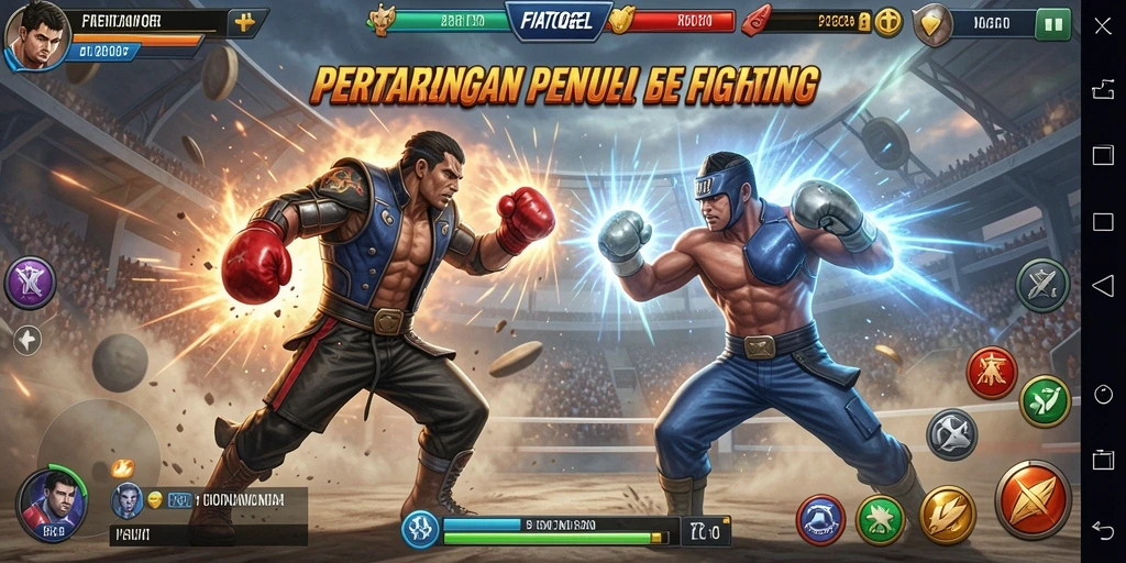 Tampilan gameplay seru di <strong>FIATOGEL</strong> menunjukkan aksi pertarungan yang mendebarkan.