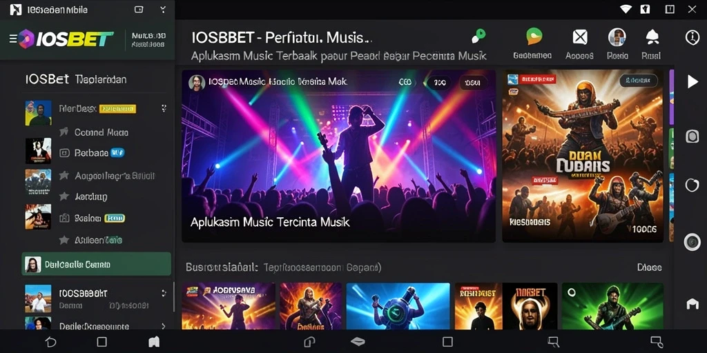 Tampilan screenshot aplikasi IOSBET menampilkan gameplay musik yang interaktif.
