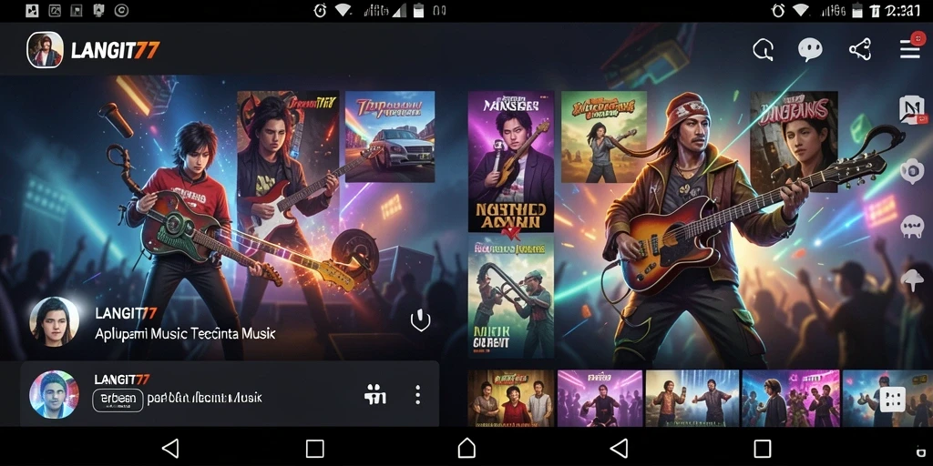 Screenshot LANGIT77 menampilkan antarmuka seru dan interaktif untuk pengalaman musik.