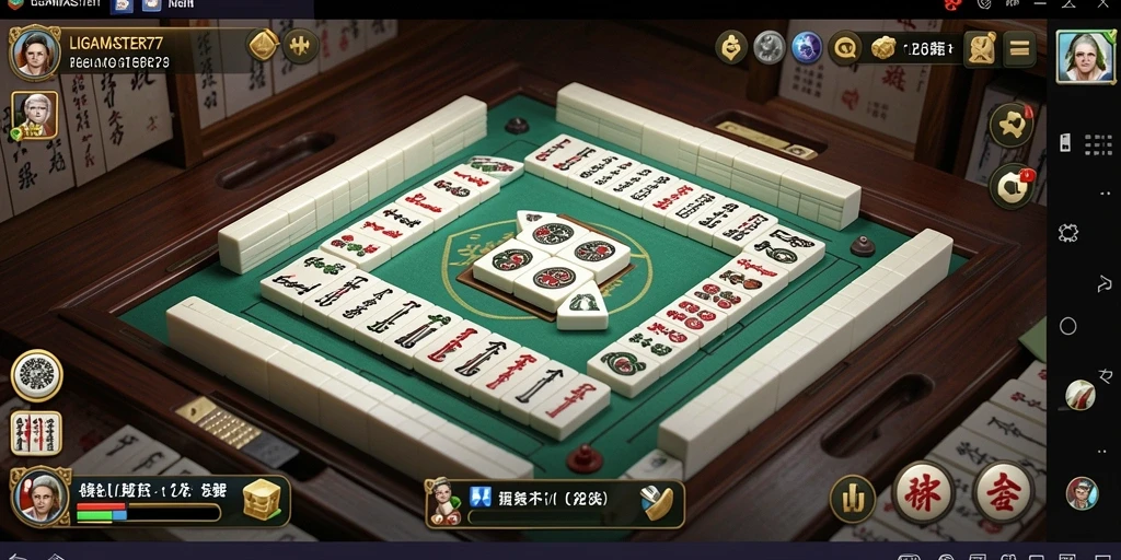 Screenshot utama LIGAMASTER77 menampilkan gameplay Mahjong yang menarik.