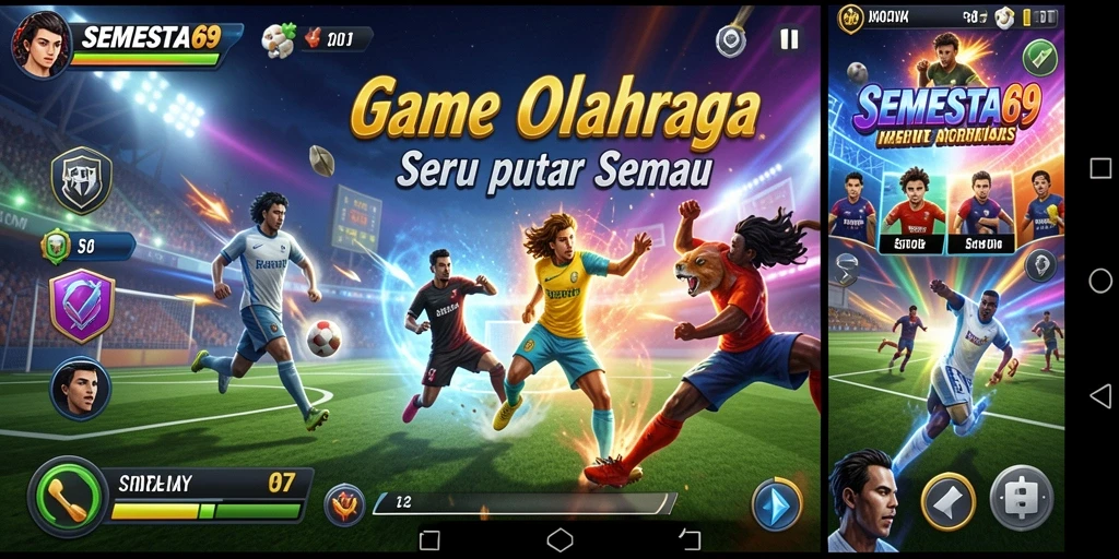 Tampilan gameplay menegangkan dari SEMESTA69 dengan berbagai olahraga.