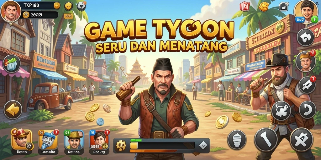 Tangkapan layar permainan TKP188 menampilkan suasana perlombaan dalam bisnis Tycoon.