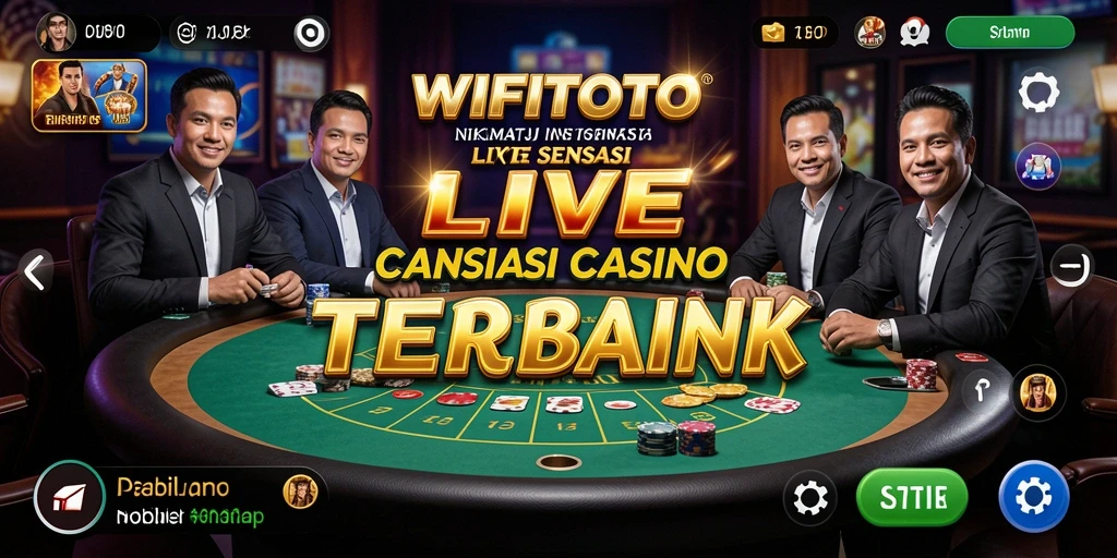 Tampilan screenshot utama WIFITOTO menampilkan dealer langsung dalam aksi permainan Live Casino.