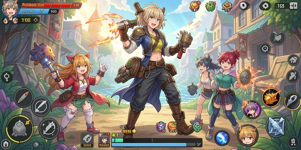 Screenshot utama X168 menampilkan aksi seru di dunia Anime.